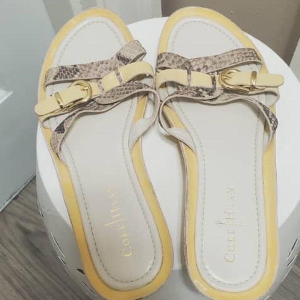 Cole Haan Women's Snakeskin Open Toe Slide Sandals 🌴✌️